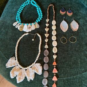 Noonday collection vintage earrings and necklaces lot